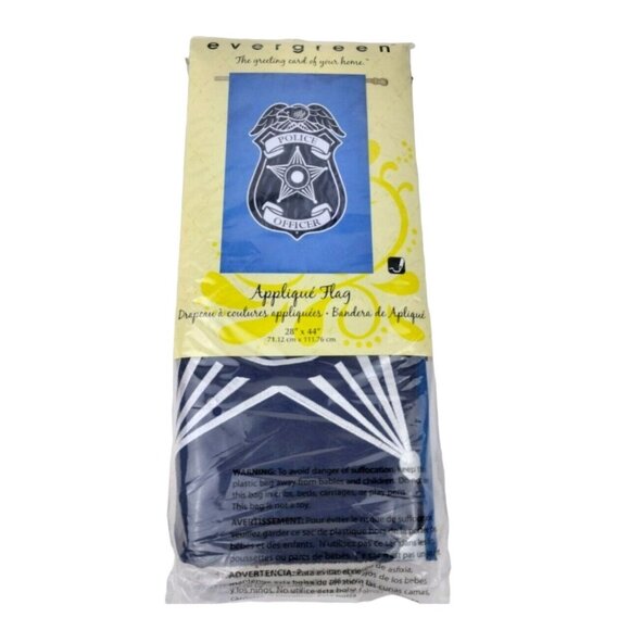Evergreen Enterprises Police Officer Applique Garden Flag Banner 28 x 44 inch - Picture 3 of 4